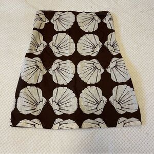 Abercrombie & Fitch Brown and Cream Shell Pattern Mini dress skort linen xl